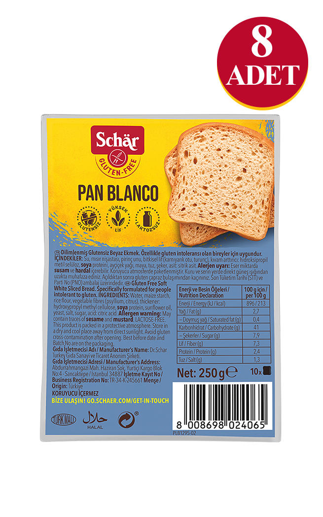 Schär 8'li Paket Pan Blanco